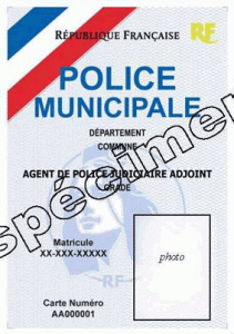 carte de policier municipal spécimen